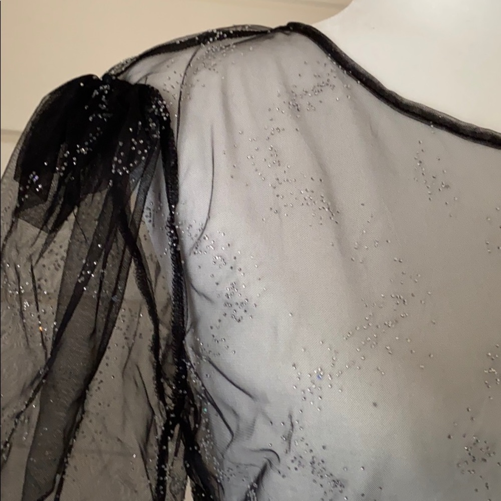 TOPSHOP Crystal Embellished Sheer Mesh Top - Picture 10 of 13